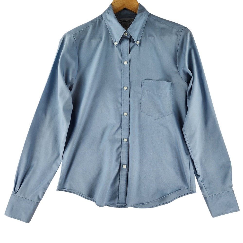Brooks Brothers Button Down Shirt Womens 8 Blue Classic Non-Iron 100% Cotton